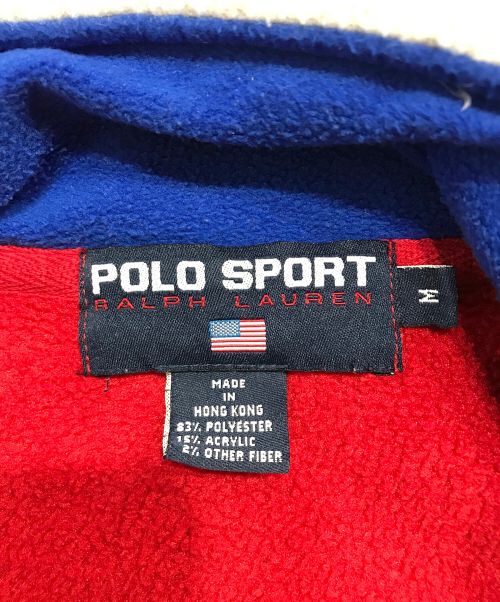 POLO SPORT（ポロスポーツ）POLO SPORT (ポロスポーツ) 90sハーフジップフリースパーカー レッド サイズ:Mの古着・服飾アイテム