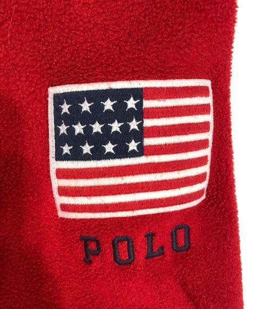 POLO SPORT（ポロスポーツ）POLO SPORT (ポロスポーツ) 90sハーフジップフリースパーカー レッド サイズ:Mの古着・服飾アイテム