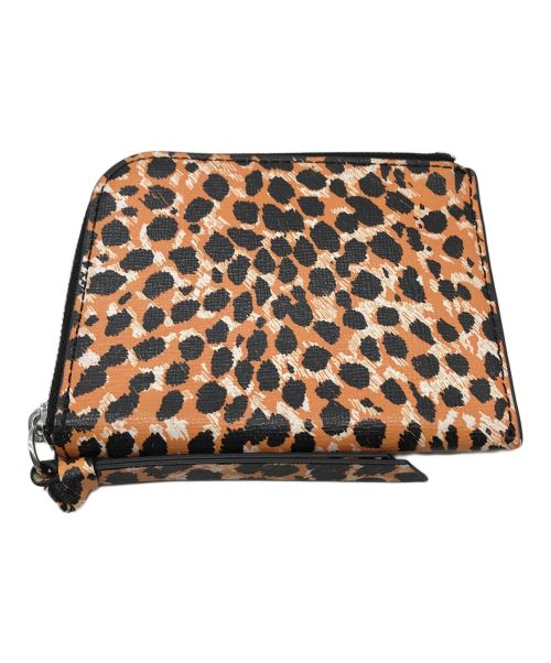 GANNI（ガニー）GANNI (ガニー) エンボスロゴ ウォレット オレンジ×ブラックの古着・服飾アイテム