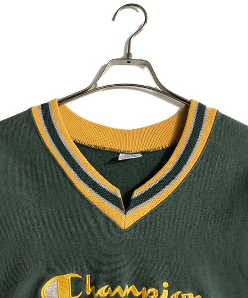Champion（チャンピオン）Champion (チャンピオン) 90’Sリバースウィーブスウェット グリーン×イエロー サイズ:Mの古着・服飾アイテム