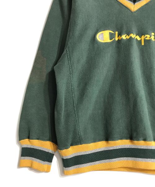 Champion（チャンピオン）Champion (チャンピオン) 90’Sリバースウィーブスウェット グリーン×イエロー サイズ:Mの古着・服飾アイテム