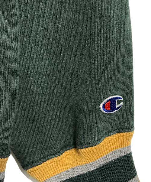 Champion（チャンピオン）Champion (チャンピオン) 90’Sリバースウィーブスウェット グリーン×イエロー サイズ:Mの古着・服飾アイテム