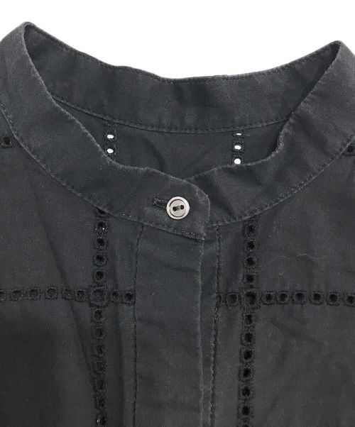 TOMORROW LAND（トゥモローランド）TOMORROW LAND (トゥモローランド) コットンスクエアエンブロイダリー スタンドネックブラウス ブラック サイズ:Sの古着・服飾アイテム