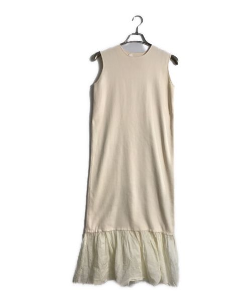 BALLSEY（ボールジィ）BALLSEY (ボールジィ) マテリアルコンビ ノースリーブワンピース アイボリー サイズ:36の古着・服飾アイテム