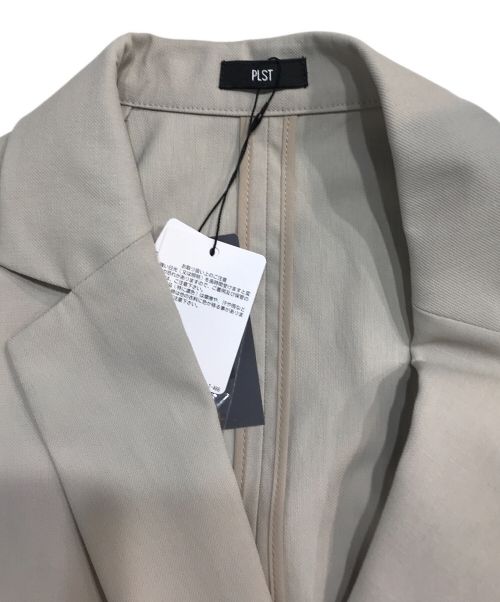 PLST（プラステ）PLST (プラステ) リネンブレンドダブルジャケット ベージュ サイズ:Mの古着・服飾アイテム