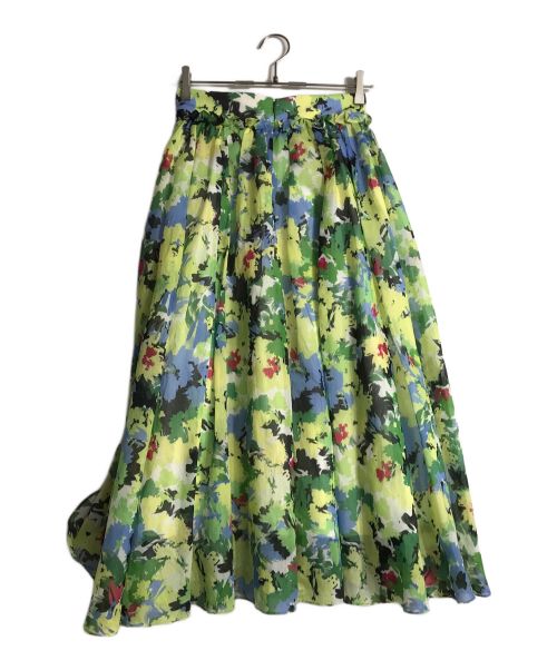 SHE TOKYO（シートーキョー）SHE TOKYO (シートーキョー) フラワー総柄スカート ブルー×グリーン サイズ:36の古着・服飾アイテム