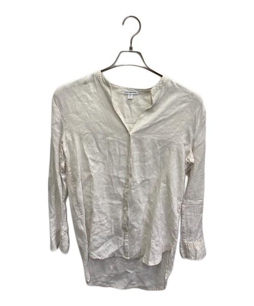 JAMES PERSE（ジェームスパース）JAMES PERSE (ジェームスパース) ライトウェイトリネン バンドカラーシャツ グレーの古着・服飾アイテム