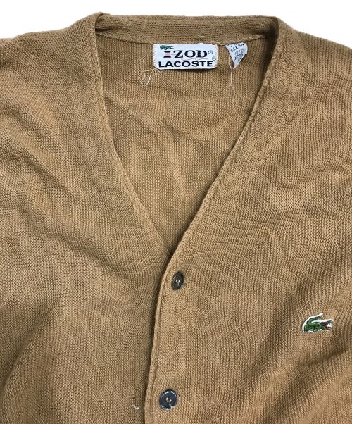 IZOD LACOSTE（アイゾッド ラコステ）IZOD LACOSTE (アイゾッド ラコステ) 糸巻タク アクリルカーディガン ベージュ サイズ:Mの古着・服飾アイテム