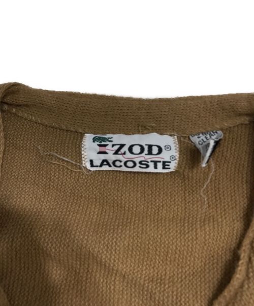 IZOD LACOSTE（アイゾッド ラコステ）IZOD LACOSTE (アイゾッド ラコステ) 糸巻タク アクリルカーディガン ベージュ サイズ:Mの古着・服飾アイテム
