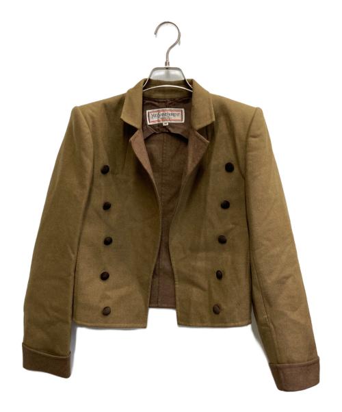 Yves Saint Laurent（イヴサンローラン）Yves Saint Laurent (イヴサンローラン) ウールナポレオンジャケット ブラウン サイズ:Mの古着・服飾アイテム