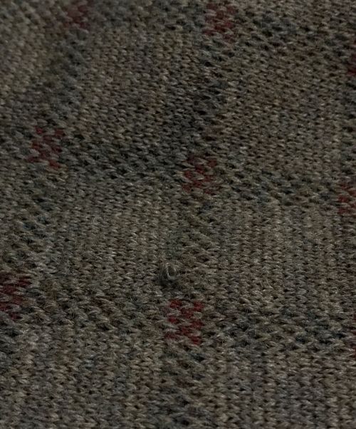 BROOKS BROTHERS（ブルックスブラザーズ）BROOKS BROTHERS (ブルックスブラザーズ) イタリア製 チェックメリノウールニット ブラウン サイズ:Lの古着・服飾アイテム