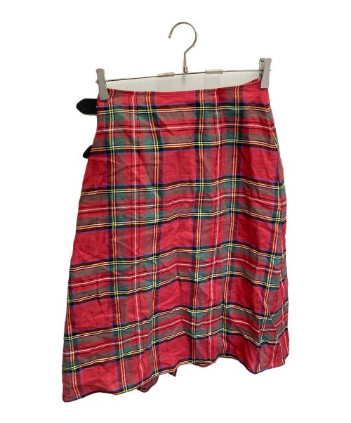 O'NEIL OF DUBLIN（オニールオブダブリン）O'NEIL OF DUBLIN (オニールオブダブリン) リネンラップスカート レッド サイズ:Sの古着・服飾アイテム