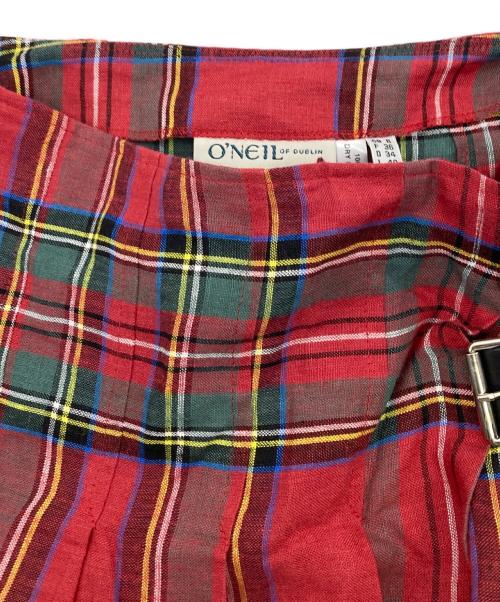 O'NEIL OF DUBLIN（オニールオブダブリン）O'NEIL OF DUBLIN (オニールオブダブリン) リネンラップスカート レッド サイズ:Sの古着・服飾アイテム