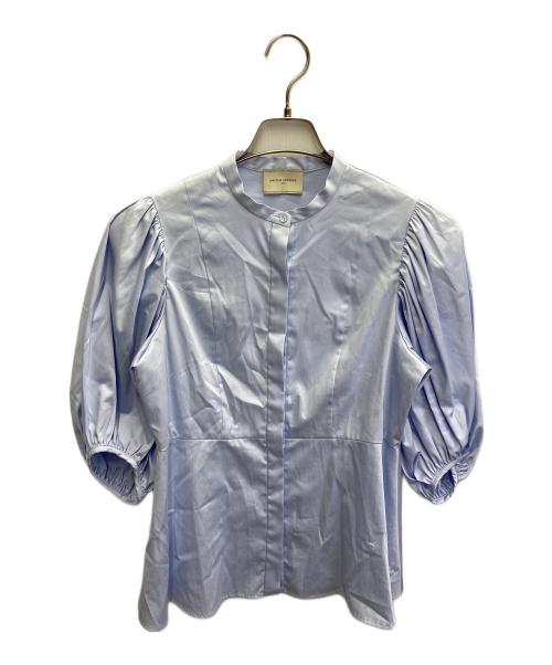 UNITED ARROWS TOKYO（ユナイテッドアローズトウキョウ）UNITED ARROWS TOKYO (ユナイテッドアローズトウキョウ) サテンバルーンスリーブ ブラウス ブルー サイズ:38の古着・服飾アイテム