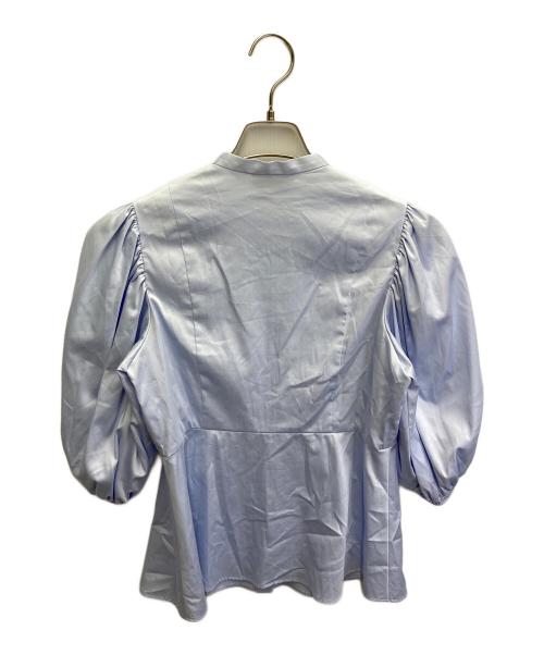 UNITED ARROWS TOKYO（ユナイテッドアローズトウキョウ）UNITED ARROWS TOKYO (ユナイテッドアローズトウキョウ) サテンバルーンスリーブ ブラウス ブルー サイズ:38の古着・服飾アイテム