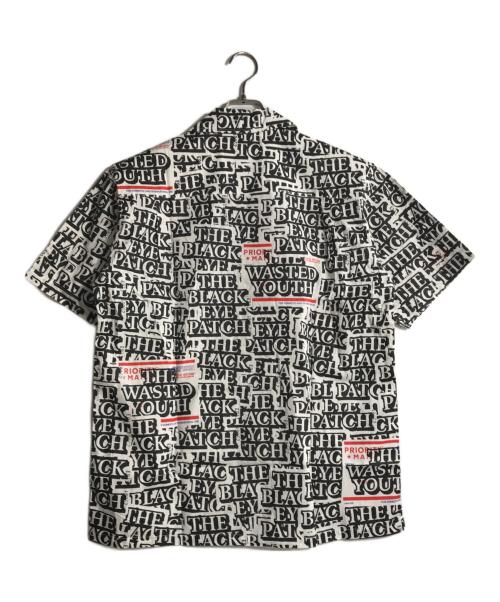 BlackEyePatch（ブラックアイパッチ）BlackEyePatch (ブラックアイパッチ) WASTED YOUTH (ウエステッド ユース) コラボ総柄半袖シャツ ホワイト×ブラック サイズ:L 未使用品の古着・服飾アイテム