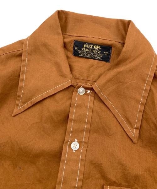Sears（シアーズ）Sears (シアーズ) 70’Sステッチシャツ ブラウン サイズ:18の古着・服飾アイテム