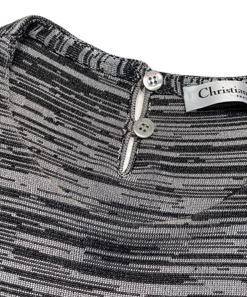 Christian Dior（クリスチャン ディオール）Christian Dior (クリスチャン ディオール) ノースリーブニットワンピース グレー サイズ:Ｌの古着・服飾アイテム