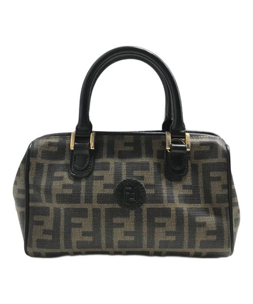 FENDI（フェンディ）FENDI (フェンディ) ズッカ柄ミニボストンバッグ ブラック×ブラウンの古着・服飾アイテム
