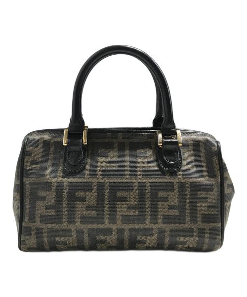 FENDI（フェンディ）FENDI (フェンディ) ズッカ柄ミニボストンバッグ ブラック×ブラウンの古着・服飾アイテム