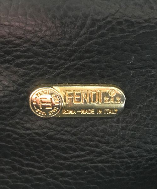 FENDI（フェンディ）FENDI (フェンディ) ズッカ柄ミニボストンバッグ ブラック×ブラウンの古着・服飾アイテム