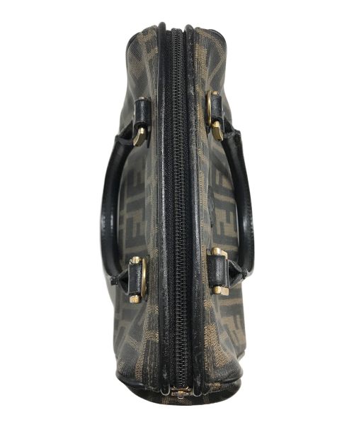 FENDI（フェンディ）FENDI (フェンディ) ズッカ柄ミニボストンバッグ ブラック×ブラウンの古着・服飾アイテム