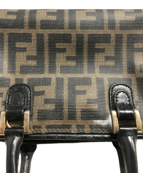 FENDI（フェンディ）FENDI (フェンディ) ズッカ柄ミニボストンバッグ ブラック×ブラウンの古着・服飾アイテム