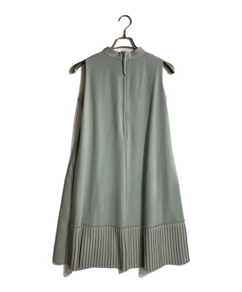 FOXEY BOUTIQUE（フォクシー ブティック）FOXEY BOUTIQUE (フォクシー ブティック) ノースリーブモックネック切替ワンピース グリーン サイズ:Mの古着・服飾アイテム