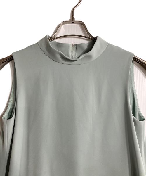 FOXEY BOUTIQUE（フォクシー ブティック）FOXEY BOUTIQUE (フォクシー ブティック) ノースリーブモックネック切替ワンピース グリーン サイズ:Mの古着・服飾アイテム