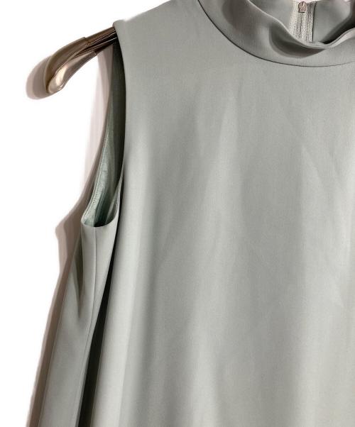 FOXEY BOUTIQUE（フォクシー ブティック）FOXEY BOUTIQUE (フォクシー ブティック) ノースリーブモックネック切替ワンピース グリーン サイズ:Mの古着・服飾アイテム