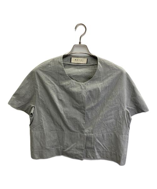 MARNI（マルニ）MARNI (マルニ) ノーカラーシャツジャケット グレー サイズ:40の古着・服飾アイテム