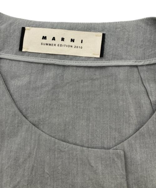 MARNI（マルニ）MARNI (マルニ) ノーカラーシャツジャケット グレー サイズ:40の古着・服飾アイテム