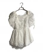 Snidelスナイデル）の古着「シアーシャーリングブラウス」｜ホワイト