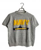 BASSETT WALKERバセットウォーカー）の古着「70's NAVY半袖 スウェット」｜グレー