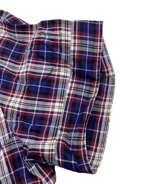 Vivienne Westwood man（ヴィヴィアン ウェストウッド マン）Vivienne Westwood man (ヴィヴィアン ウェストウッド マン) チェックシャツ パープル×ホワイト サイズ:44の古着・服飾アイテム