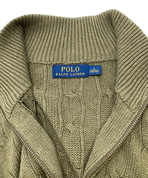 POLO RALPH LAUREN（ポロ・ラルフローレン）POLO RALPH LAUREN (ポロ・ラルフローレン) ハーフジップニット オリーブ サイズ:Sの古着・服飾アイテム