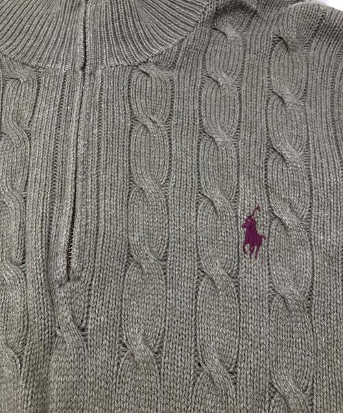 POLO RALPH LAUREN（ポロ・ラルフローレン）POLO RALPH LAUREN (ポロ・ラルフローレン) ハーフジップニット オリーブ サイズ:Sの古着・服飾アイテム