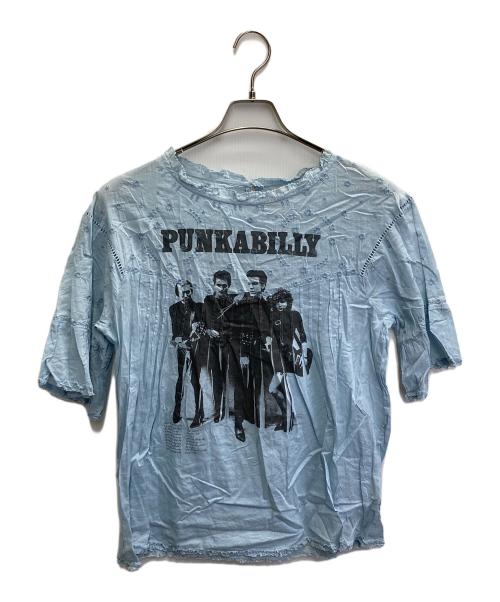 Hysteric Glamour（ヒステリックグラマー）Hysteric Glamour (ヒステリックグラマー) THE CRAMPS (ザ・クランプス) PUNKABILLYパンカビリーブラウス スカイブルー サイズ:Mの古着・服飾アイテム