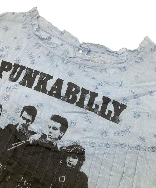 Hysteric Glamour（ヒステリックグラマー）Hysteric Glamour (ヒステリックグラマー) THE CRAMPS (ザ・クランプス) PUNKABILLYパンカビリーブラウス スカイブルー サイズ:Mの古着・服飾アイテム