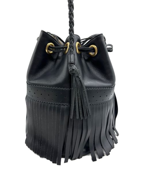 J&M DAVIDSON（ジェイ＆エム デヴィッドソン）J&M DAVIDSON (ジェイ＆エム デヴィッドソン) フリンジ カーニバル巾着バッグ ネイビーの古着・服飾アイテム