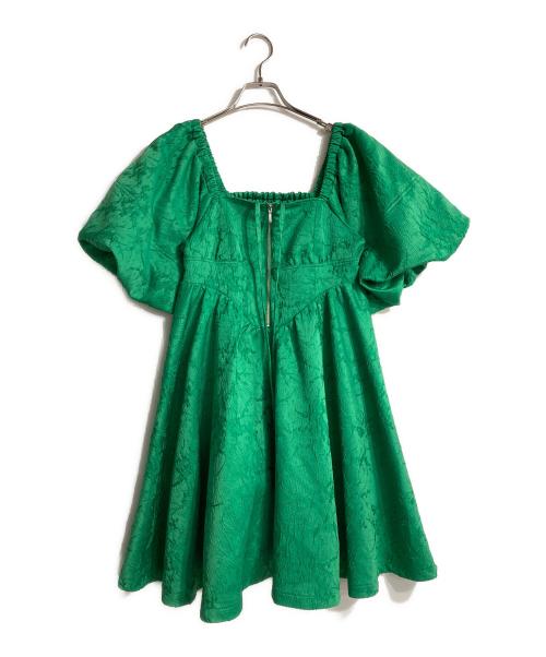 furfur（ファーファー）furfur (ファーファー) パフスリーブデザインミニワンピース グリーン サイズ:ONE SIZEの古着・服飾アイテム