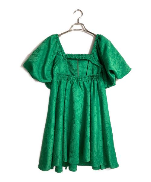 furfur（ファーファー）furfur (ファーファー) パフスリーブデザインミニワンピース グリーン サイズ:ONE SIZEの古着・服飾アイテム