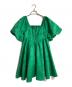 furfur（ファーファー）の古着「パフスリーブデザインミニワンピース」｜グリーン