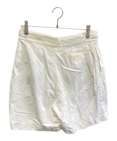 KAPTAIN SUNSHINE（キャプテンサンシャイン）KAPTAIN SUNSHINE (キャプテンサンシャイン) サイドベルトリネン混ハーフパンツ アイボリー サイズ:W32の古着・服飾アイテム