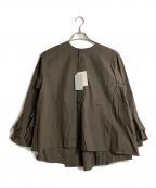 IENAイエナ）の古着「フリルスリーブシャツ」｜ブラウン