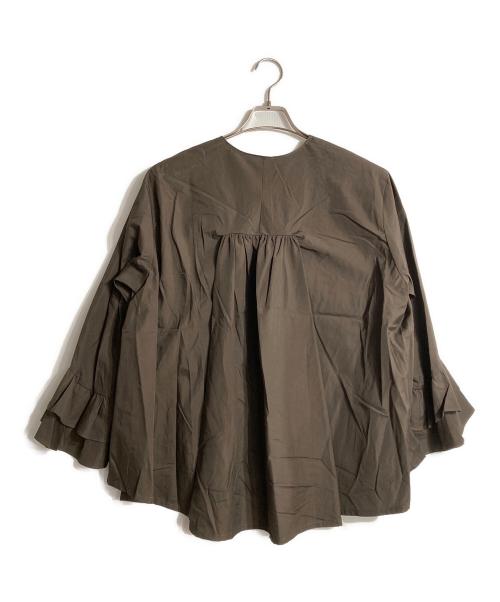 IENA（イエナ）IENA (イエナ) フリルスリーブシャツ ブラウン サイズ:FREEの古着・服飾アイテム