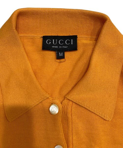 GUCCI（グッチ）GUCCI (グッチ) ニットポロシャツ オレンジ サイズ:Mの古着・服飾アイテム