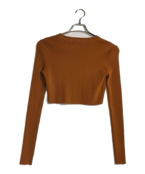 UN3D.（アンスリード）UN3D. (アンスリード) SHORT KT TOP ショート ニット セーター ブラウン サイズ:38の古着・服飾アイテム
