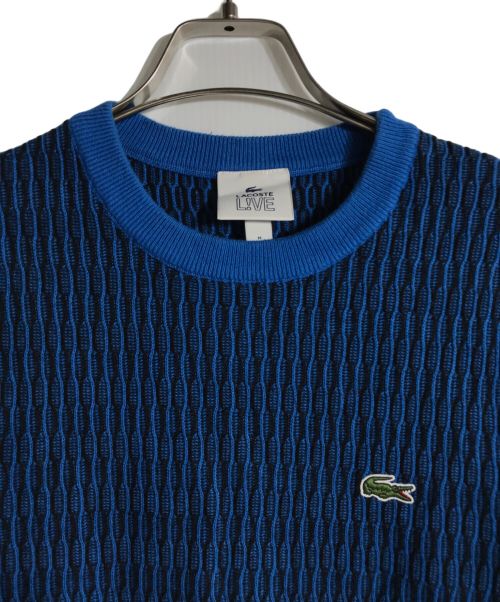 LACOSTE LIVE（ラコステライブ）LACOSTE LIVE (ラコステライブ) ワンポイントニット ブルー×ブラック サイズ:Mの古着・服飾アイテム