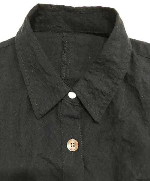 quaranciel（カランシエル）quaranciel (カランシエル) 〈洗濯機可能〉サッカー ギャザー ロング シャツ ワンピース ネイビー サイズ:FREEの古着・服飾アイテム